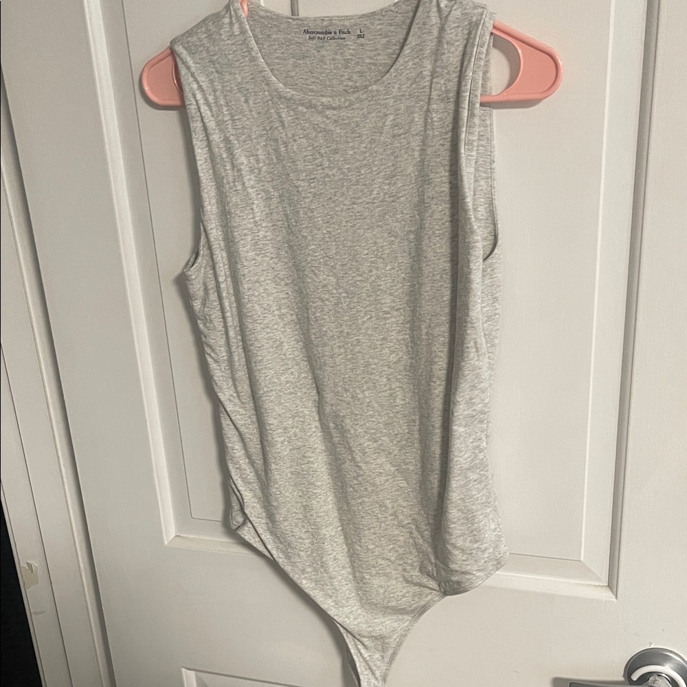 Abercrombie & Fitch Light Gray Sleeveless Bodysuit